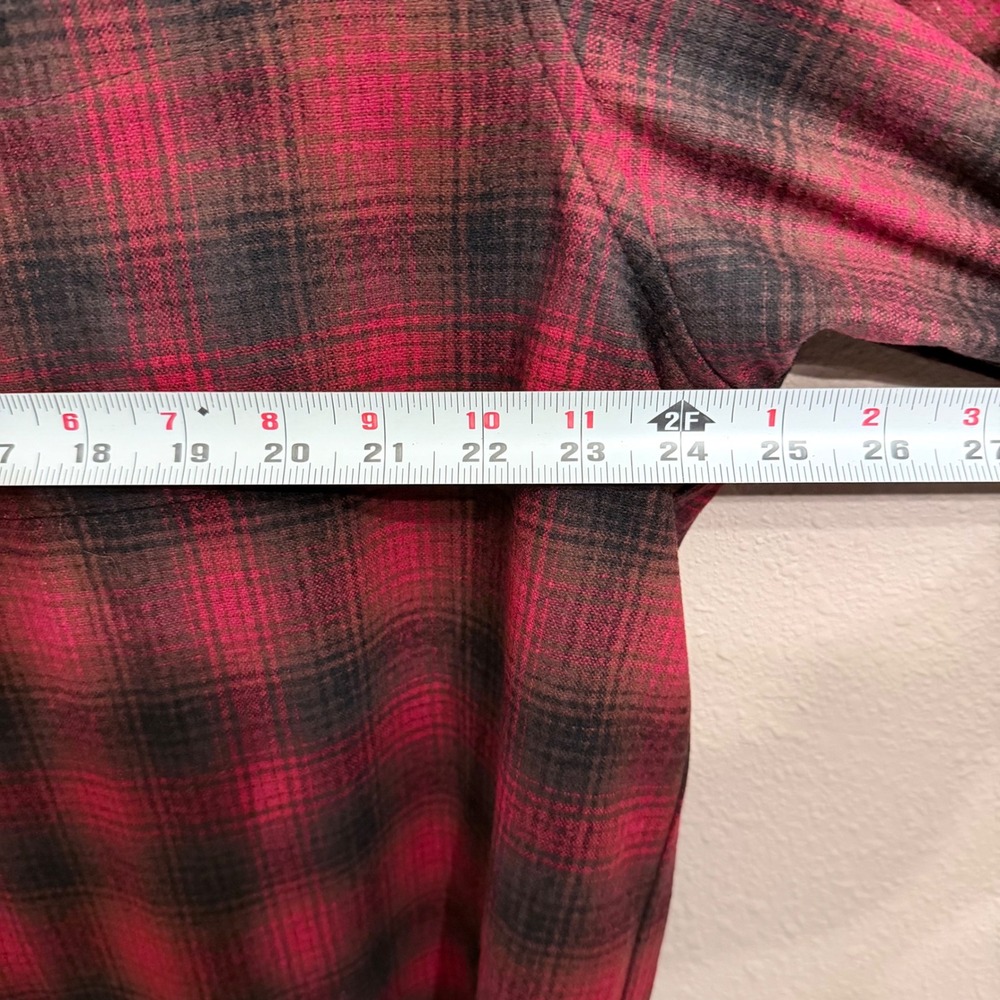 Pendleton Trail Shirt Mens XXL Red Black Plaid Wool Elbow Patches Button Down - Picture 6 of 7
